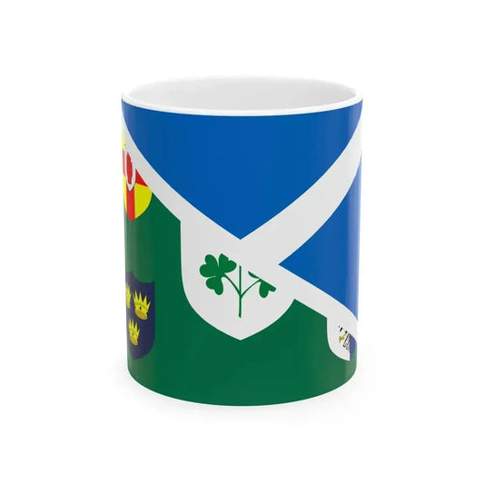 Combined flag of Scotland and Ireland rugby (Ireland) White Coffee Mug 11oz - Go Mug Yourself