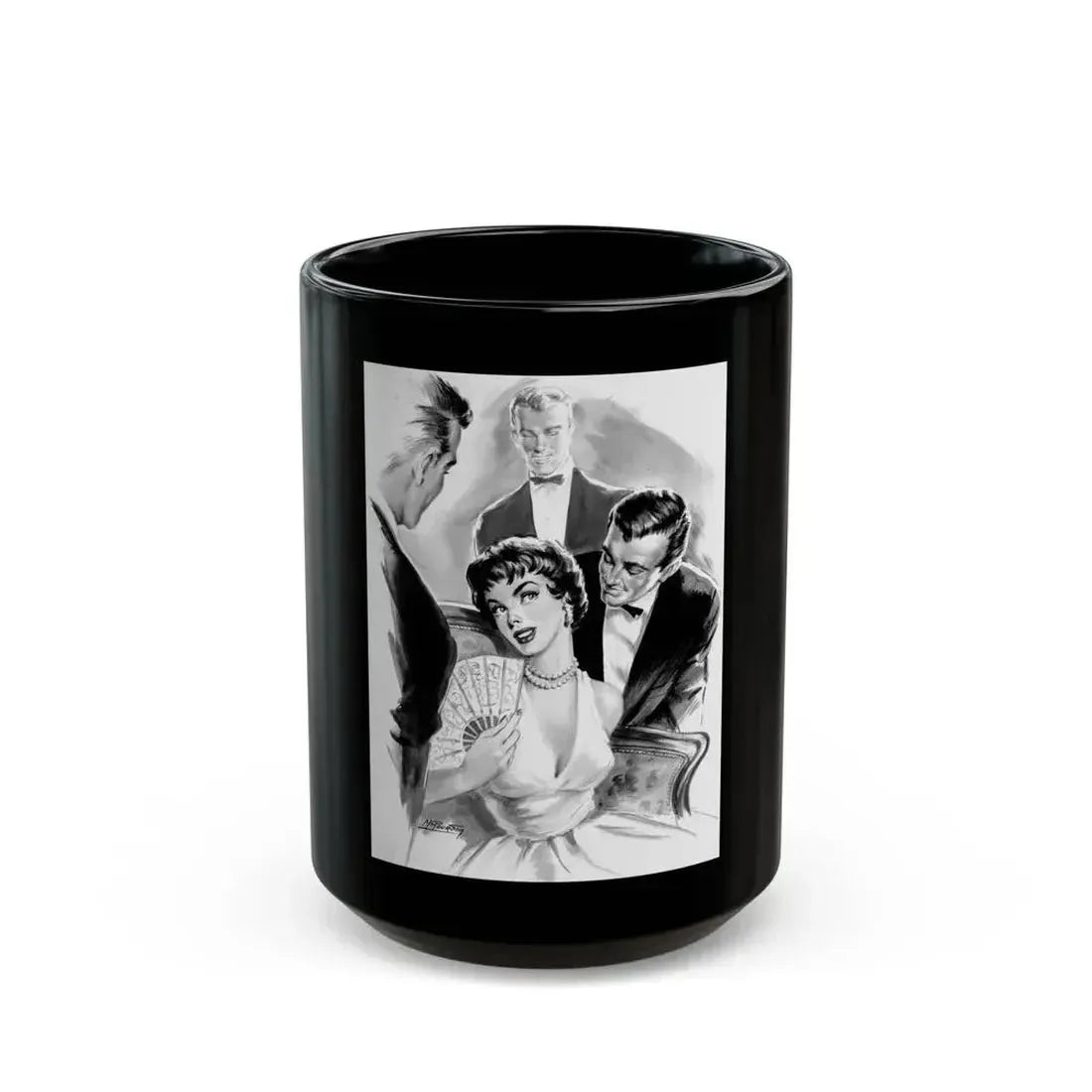 Comedienne, interior magazine illustration - Black Coffee Mug 15oz - Go Mug Yourself