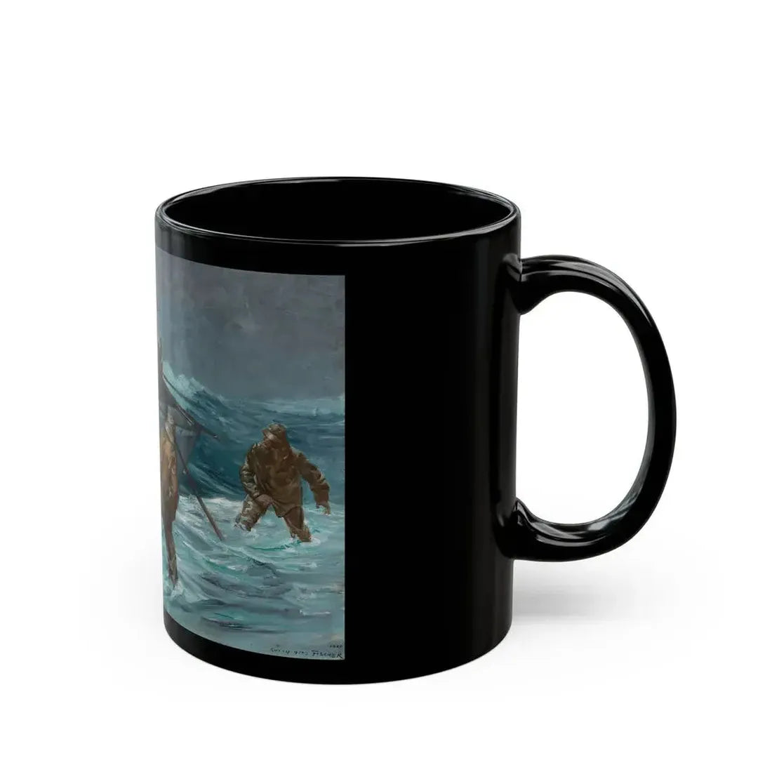 Coming Ashore, 1929 - Black Coffee Mug - Go Mug Yourself