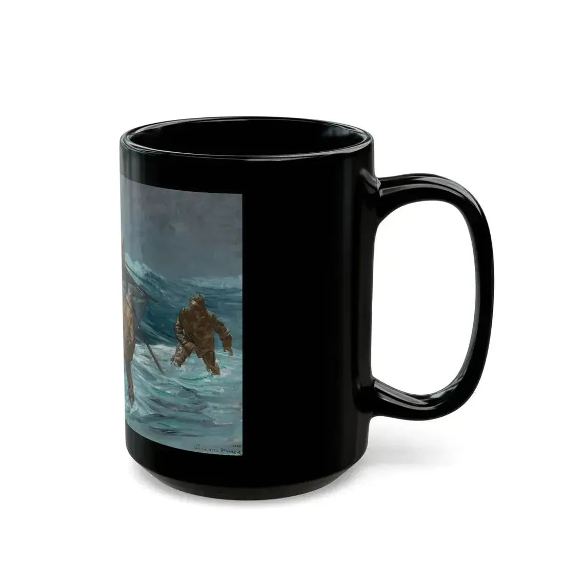 Coming Ashore, 1929 - Black Coffee Mug - Go Mug Yourself