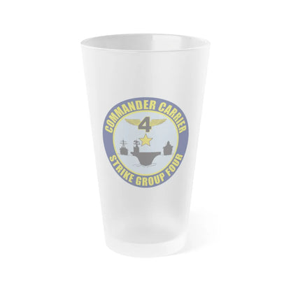 Command Carriers Strike Group 4 (U.S. Navy) Frosted Pint Glass 16oz-Go Mug Yourself