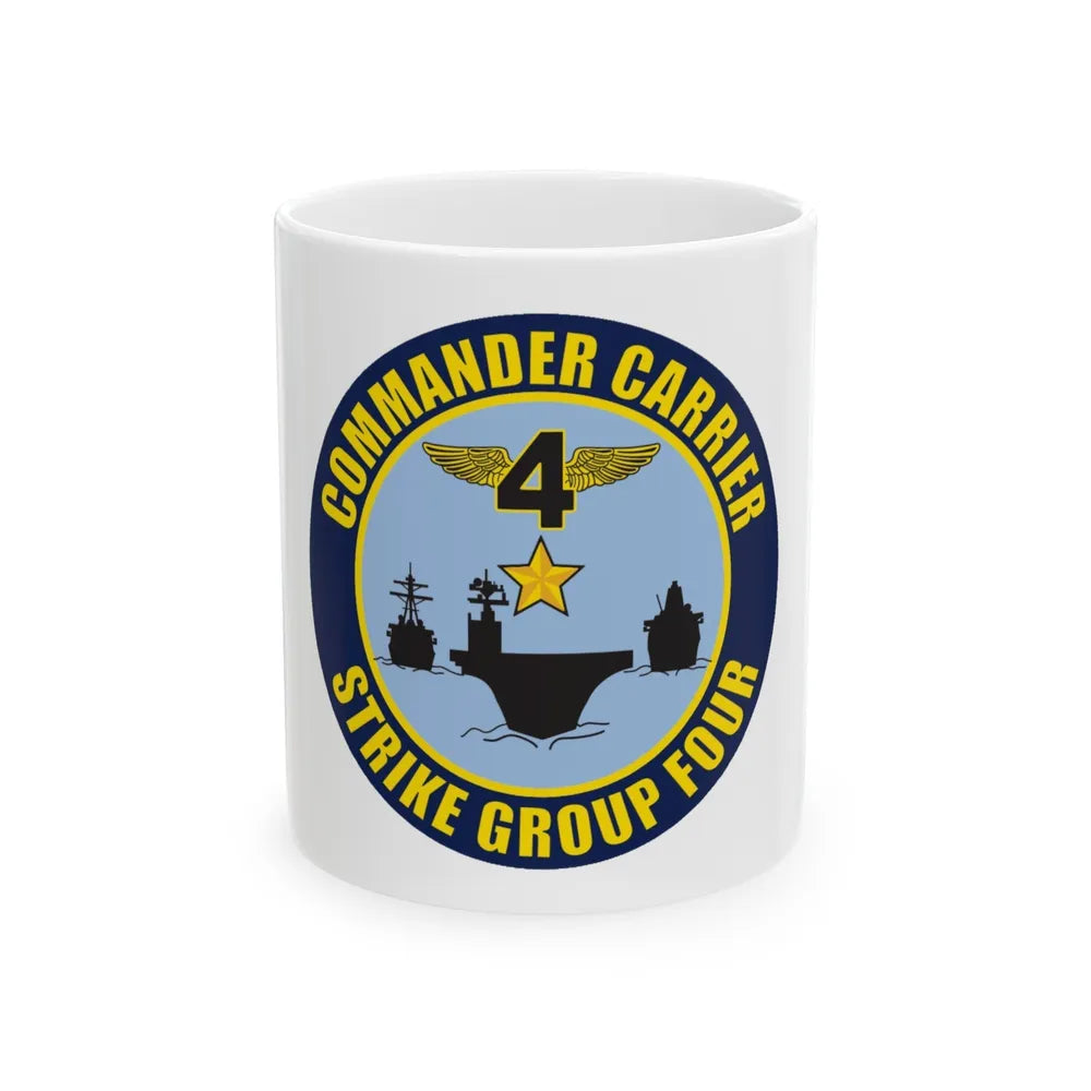 Command Carriers Strike Group 4 (U.S. Navy) White Coffee Mug-11oz-Go Mug Yourself