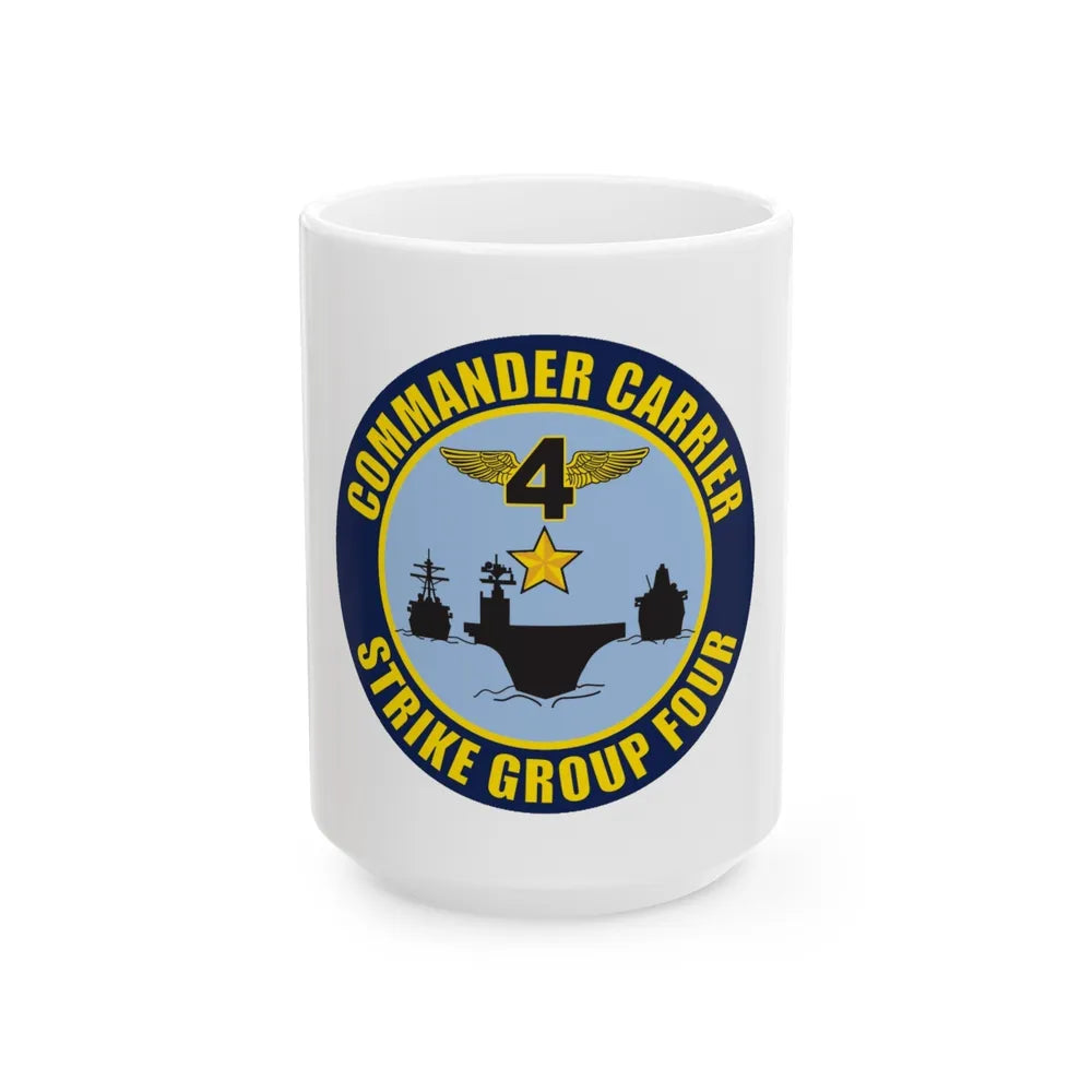 Command Carriers Strike Group 4 (U.S. Navy) White Coffee Mug-15oz-Go Mug Yourself