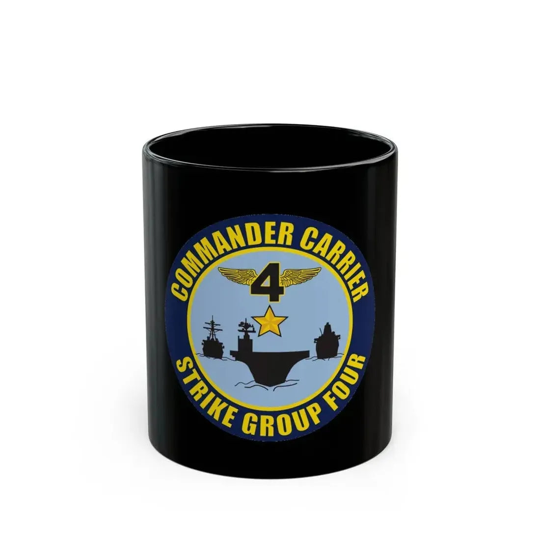 Command Carriers Strike Group 4 (U.S. Navy) Black Coffee Mug 11oz - Go Mug Yourself