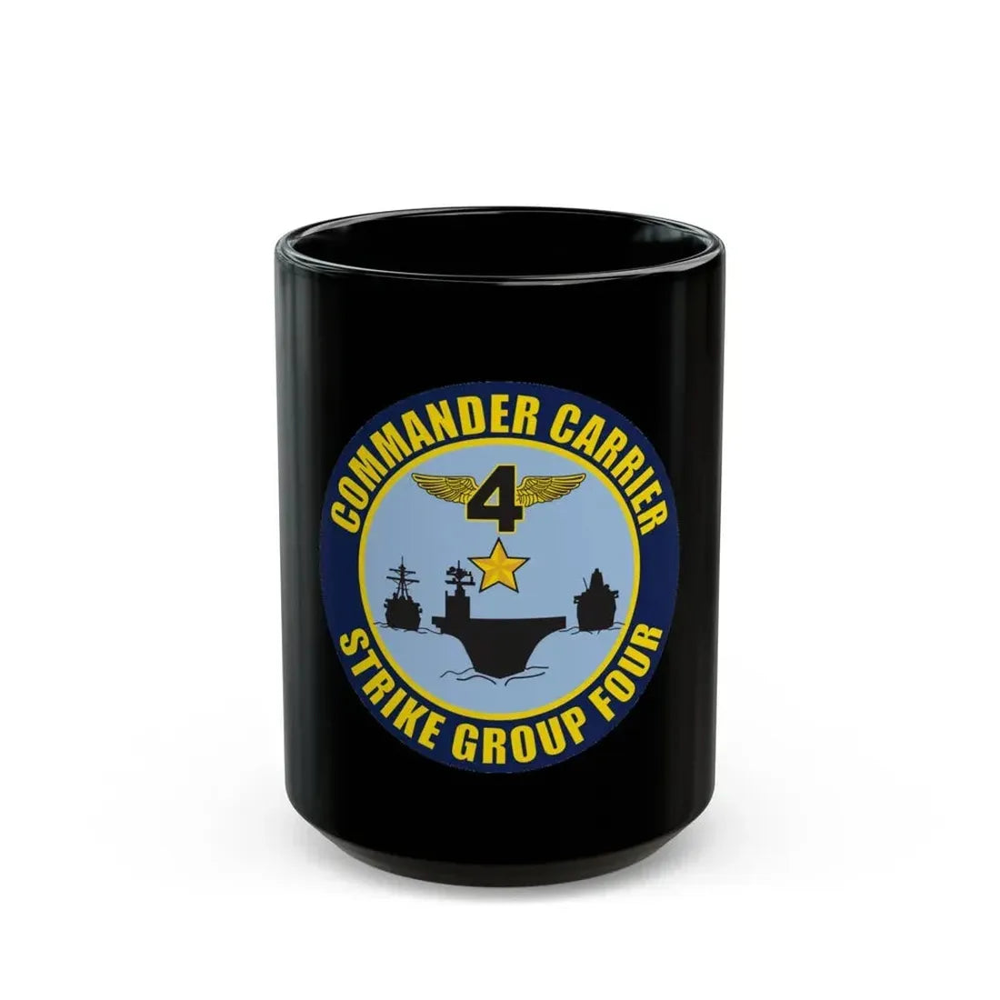 Command Carriers Strike Group 4 (U.S. Navy) Black Coffee Mug 15oz - Go Mug Yourself