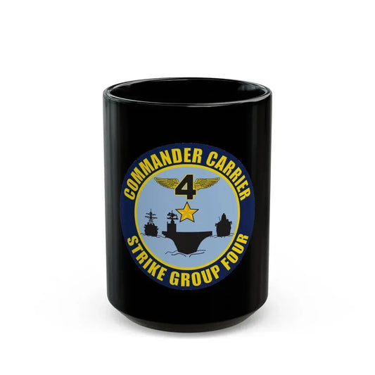 Command Carriers Strike Group 4 (U.S. Navy) Black Coffee Mug 15oz - Go Mug Yourself