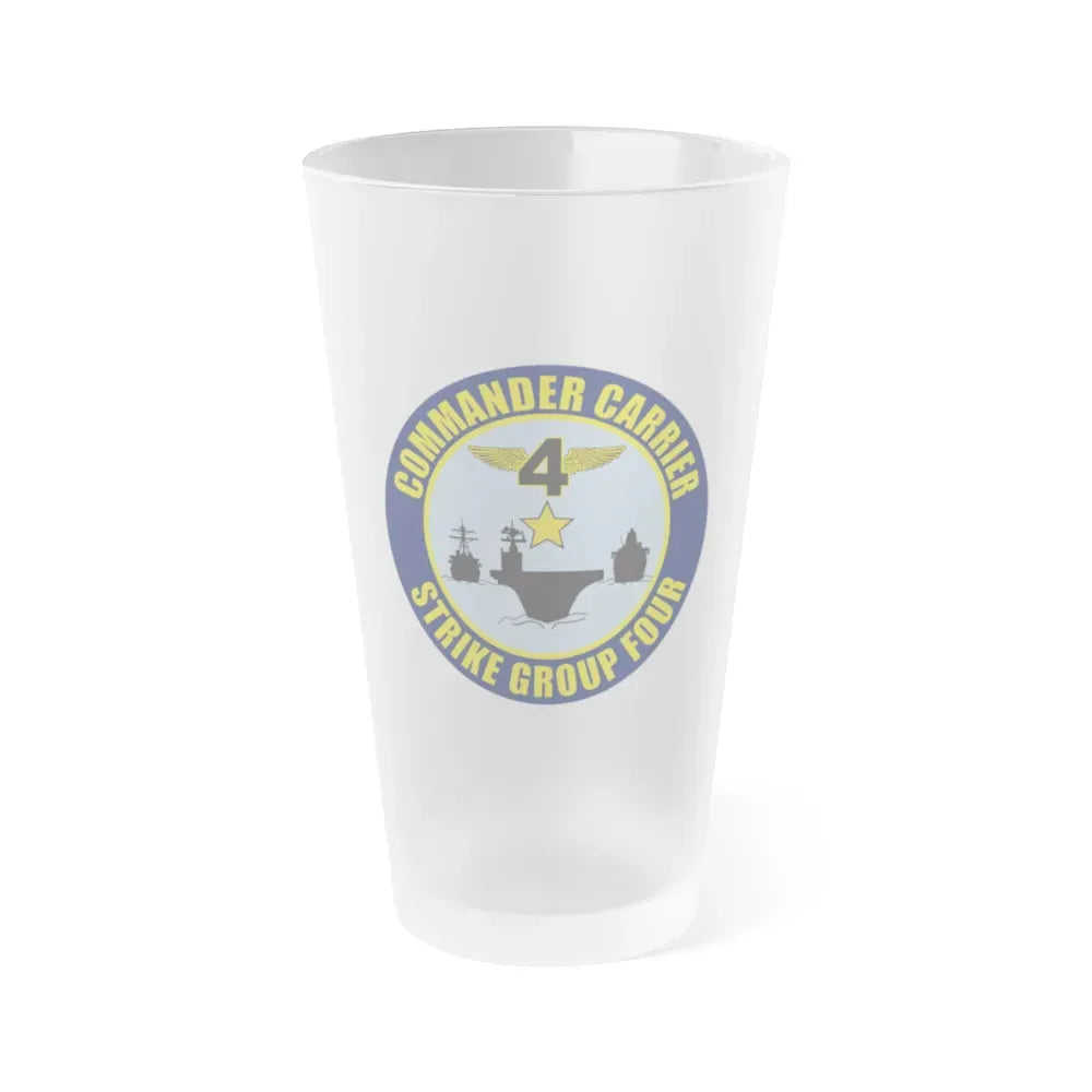 Command Carriers Strike Group 4 (U.S. Navy) Frosted Pint Glass 16oz Default Title - Go Mug Yourself