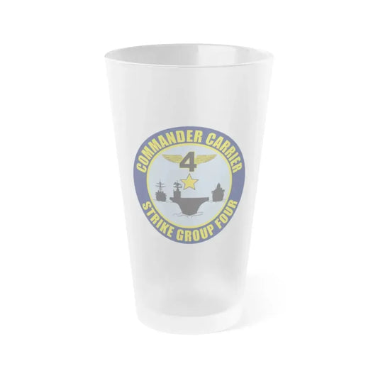 Command Carriers Strike Group 4 (U.S. Navy) Frosted Pint Glass 16oz Default Title - Go Mug Yourself