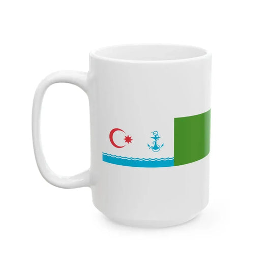 Command Pennant of the Azerbaijan Border patrol vessels (Azerbaijan) White Coffee Mug - Go Mug Yourself