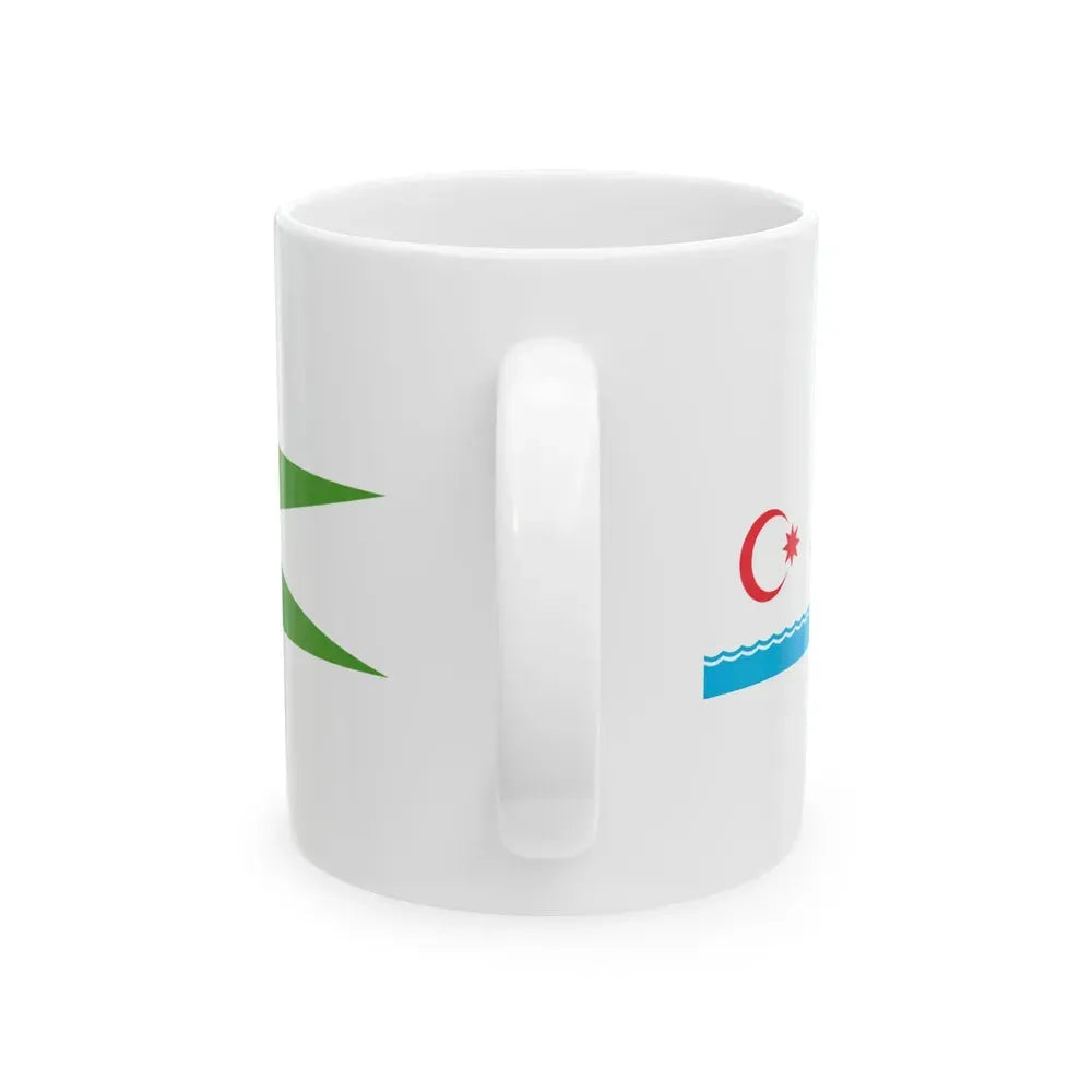 Command Pennant of the Azerbaijan Border patrol vessels (Azerbaijan) White Coffee Mug - Go Mug Yourself