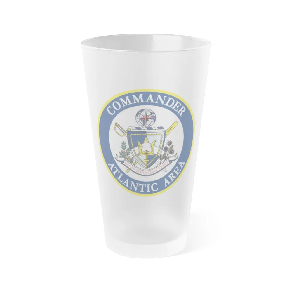 COMMANDER ATLANTIC AREA (U.S. Coast Guard) Frosted Pint Glass 16oz-Go Mug Yourself