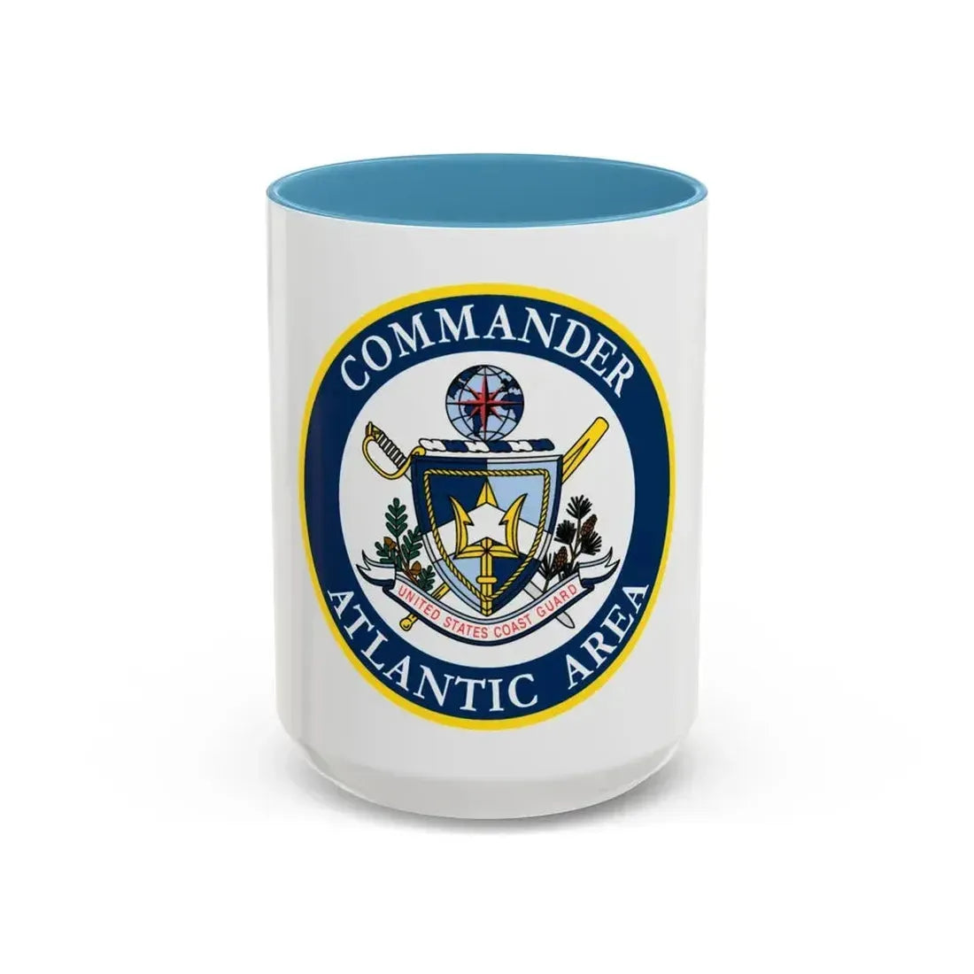 COMMANDER ATLANTIC AREA (U.S. Coast Guard) Accent Coffee Mug 15oz Light Blue - Go Mug Yourself