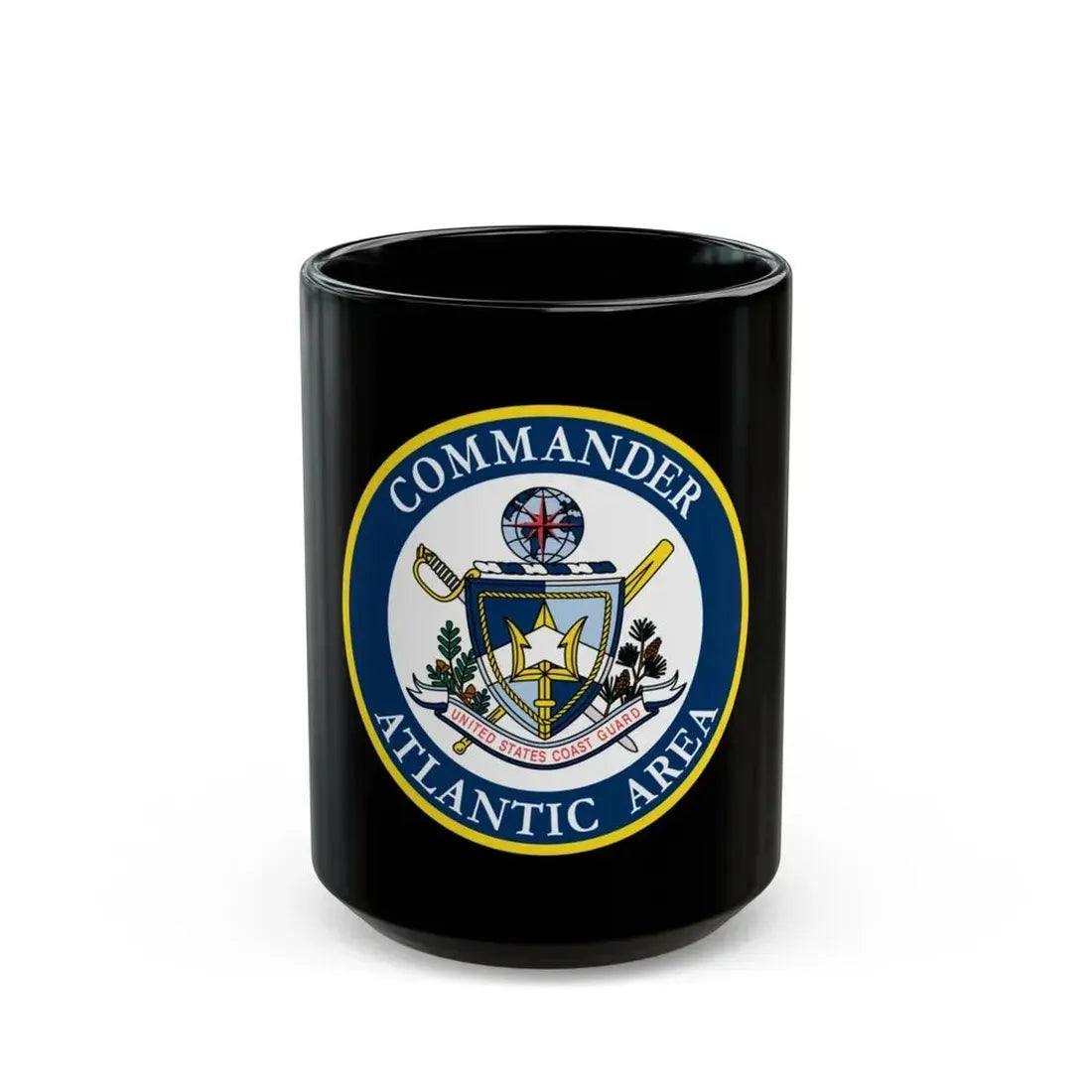COMMANDER ATLANTIC AREA (U.S. Coast Guard) Black Coffee Mug 15oz - Go Mug Yourself