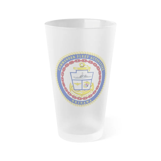 COMMANDER FLEET ACTIVITIES OKINAWA (U.S. Navy) Frosted Pint Glass 16oz-Go Mug Yourself