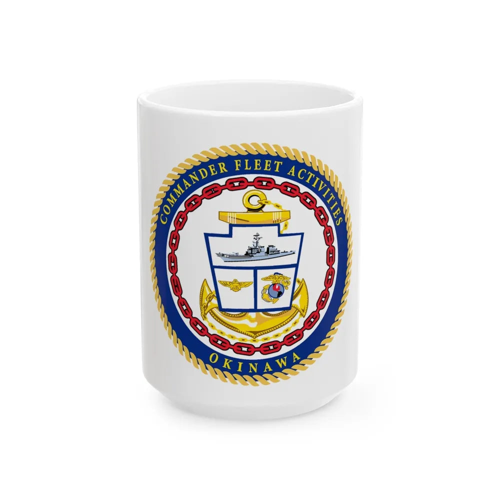 COMMANDER FLEET ACTIVITIES OKINAWA (U.S. Navy) White Coffee Mug-15oz-Go Mug Yourself