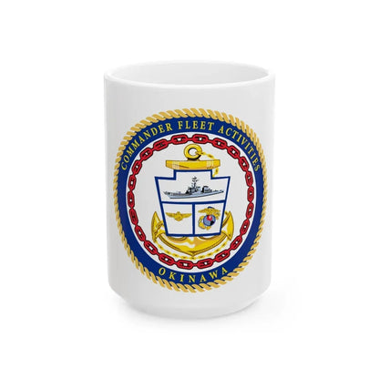 COMMANDER FLEET ACTIVITIES OKINAWA (U.S. Navy) White Coffee Mug 15oz - Go Mug Yourself