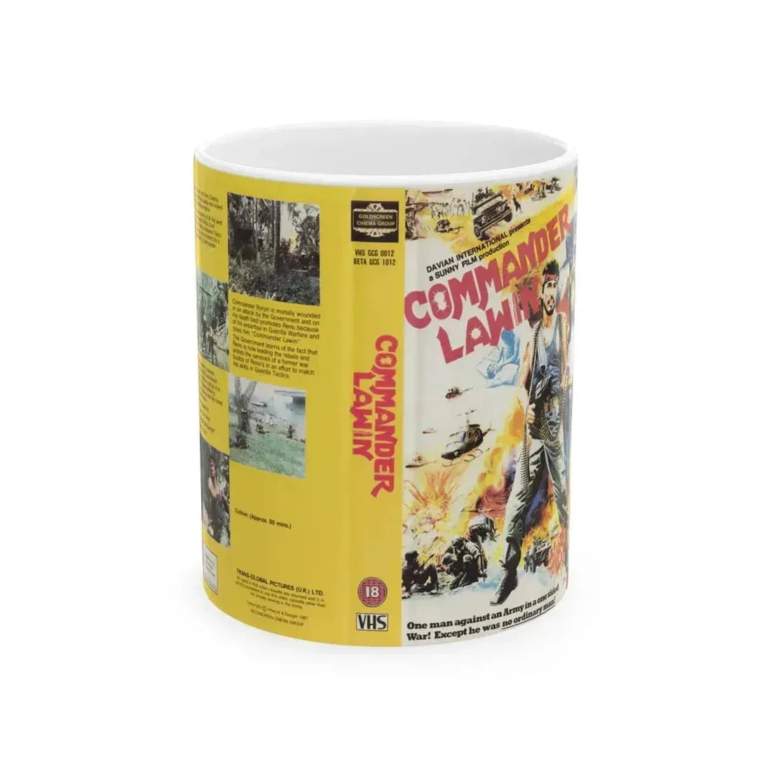 COMMANDER LAWIN (VHS COVER) - White Coffee Mug 11oz - Go Mug Yourself