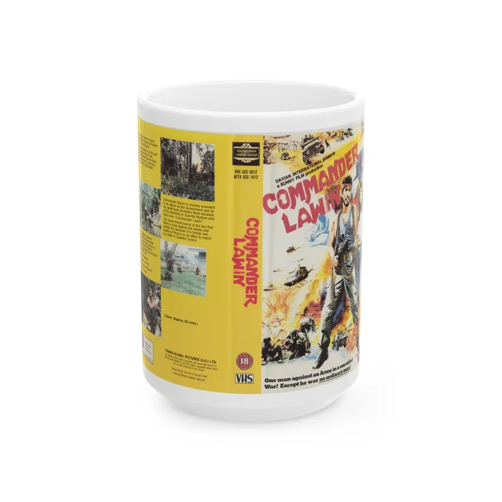 COMMANDER LAWIN (VHS COVER) - White Coffee Mug-15oz-Go Mug Yourself