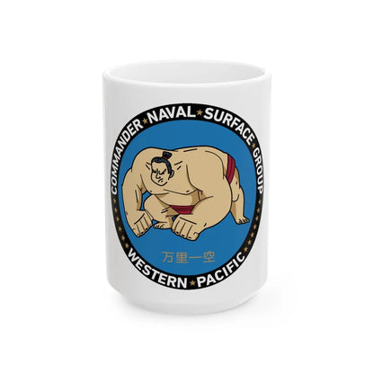 Commander Naval Surface Group West Pacific (U.S. Navy) White Coffee Mug-15oz-Go Mug Yourself