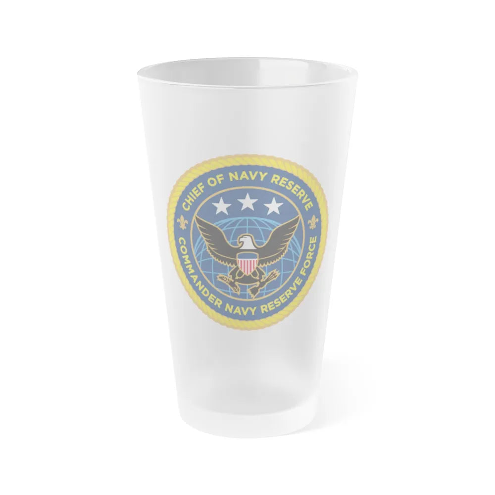 Commander Navy Reserve Force (U.S. Navy) Frosted Pint Glass 16oz-Go Mug Yourself