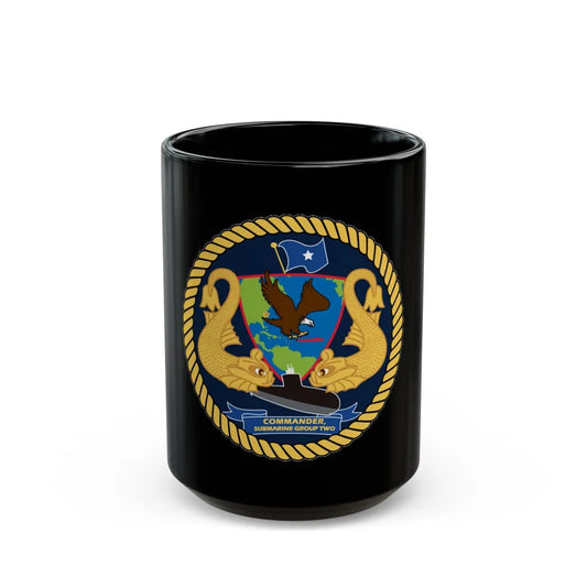 Commander Submarine Group Two (U.S. Navy) Black Coffee Mug-15oz-Go Mug Yourself