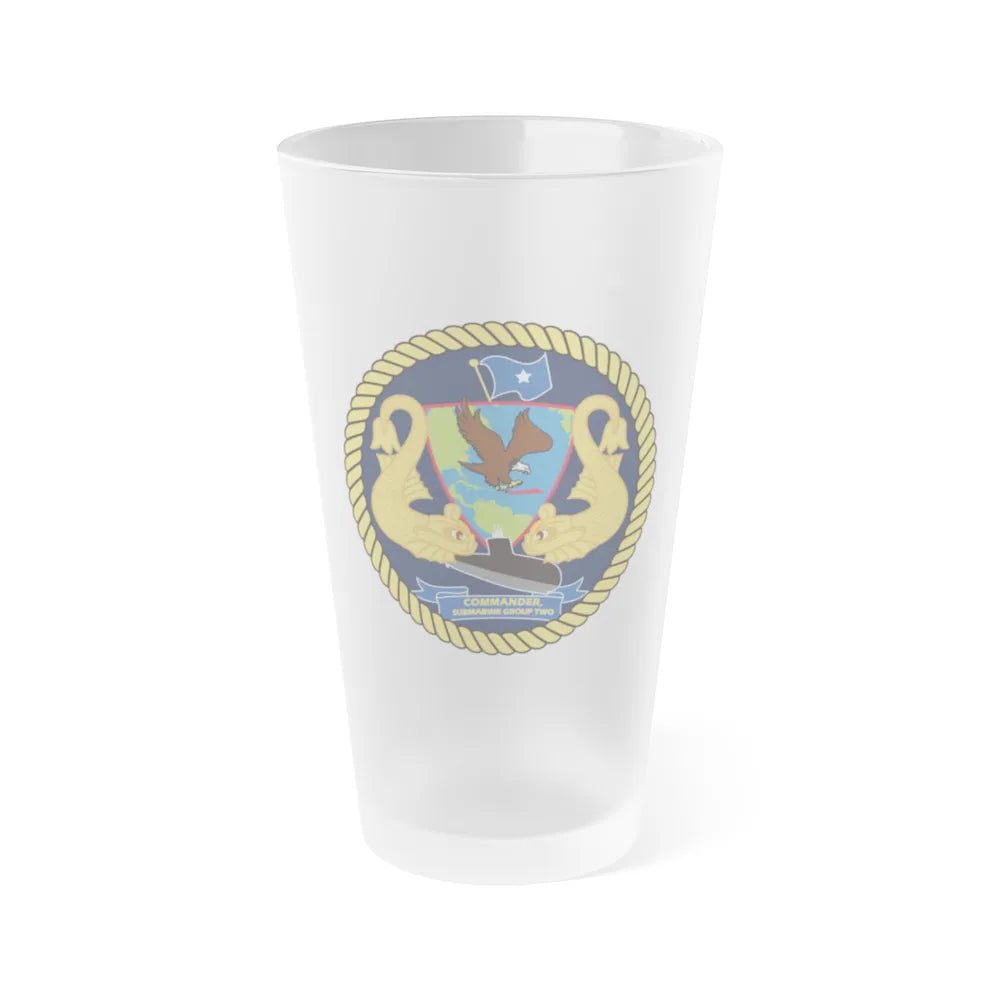 Commander Submarine Group Two (U.S. Navy) Frosted Pint Glass 16oz-Go Mug Yourself