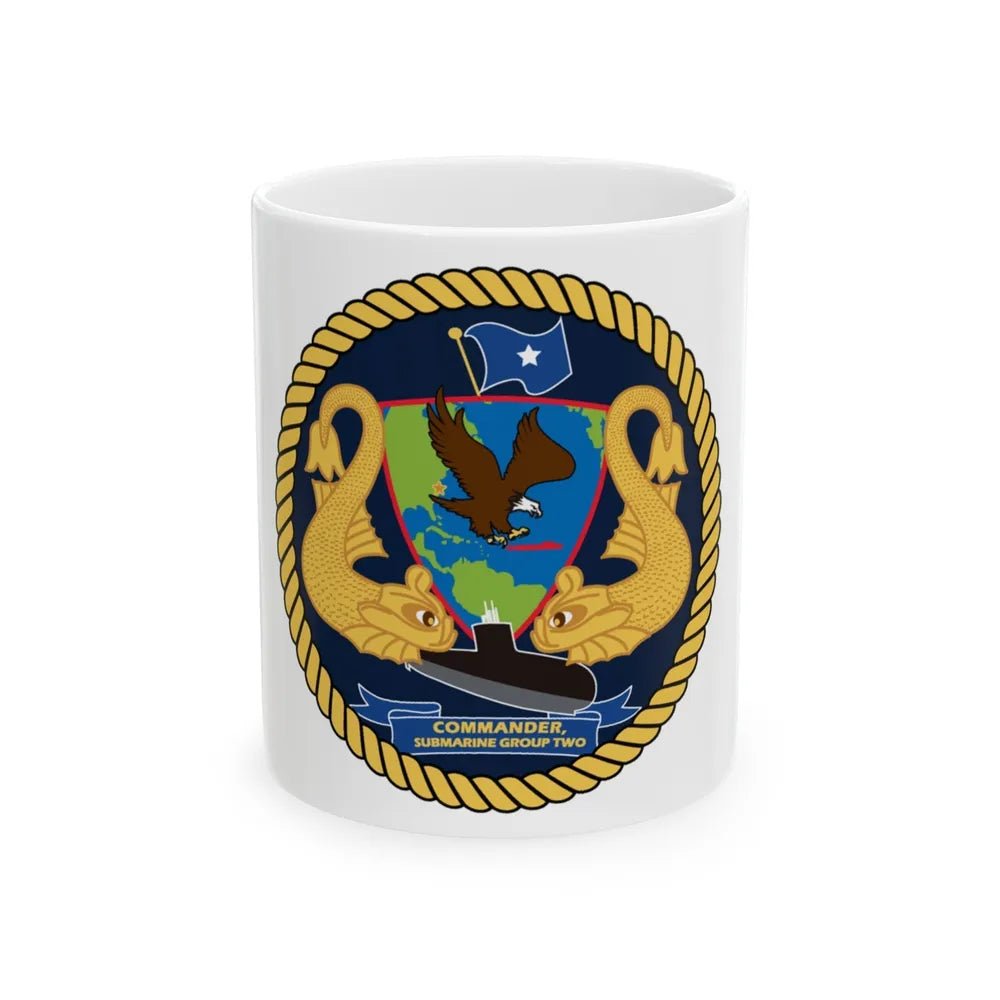 Commander Submarine Group Two (U.S. Navy) White Coffee Mug-11oz-Go Mug Yourself