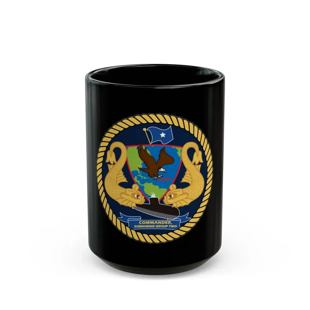 Commander Submarine Group Two (U.S. Navy) Black Coffee Mug 15oz - Go Mug Yourself