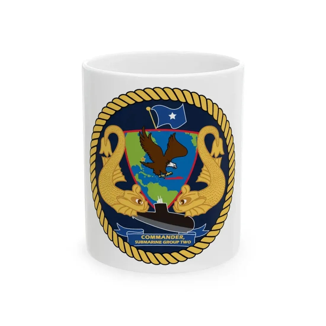 Commander Submarine Group Two (U.S. Navy) White Coffee Mug 11oz - Go Mug Yourself