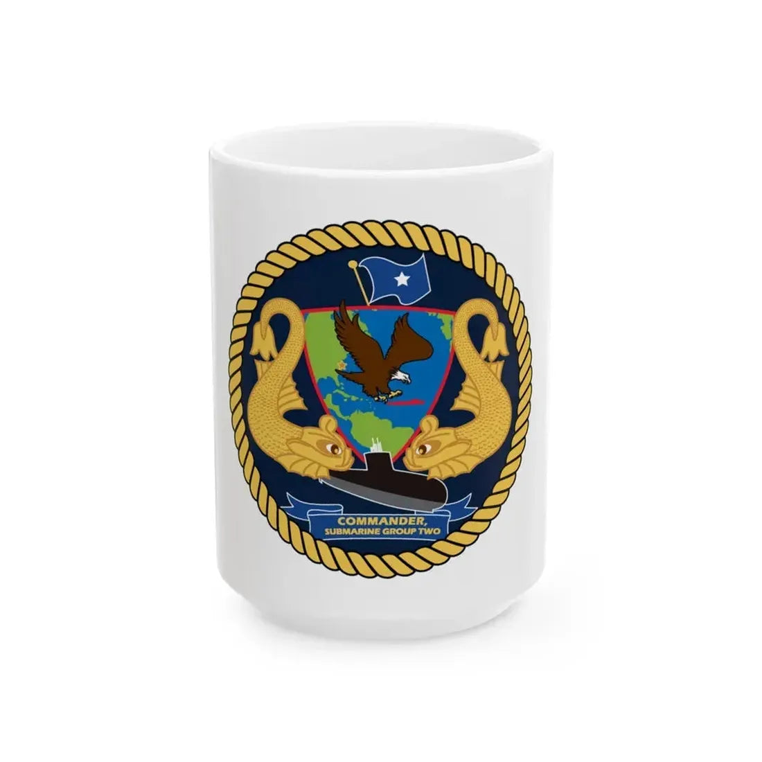 Commander Submarine Group Two (U.S. Navy) White Coffee Mug 15oz - Go Mug Yourself
