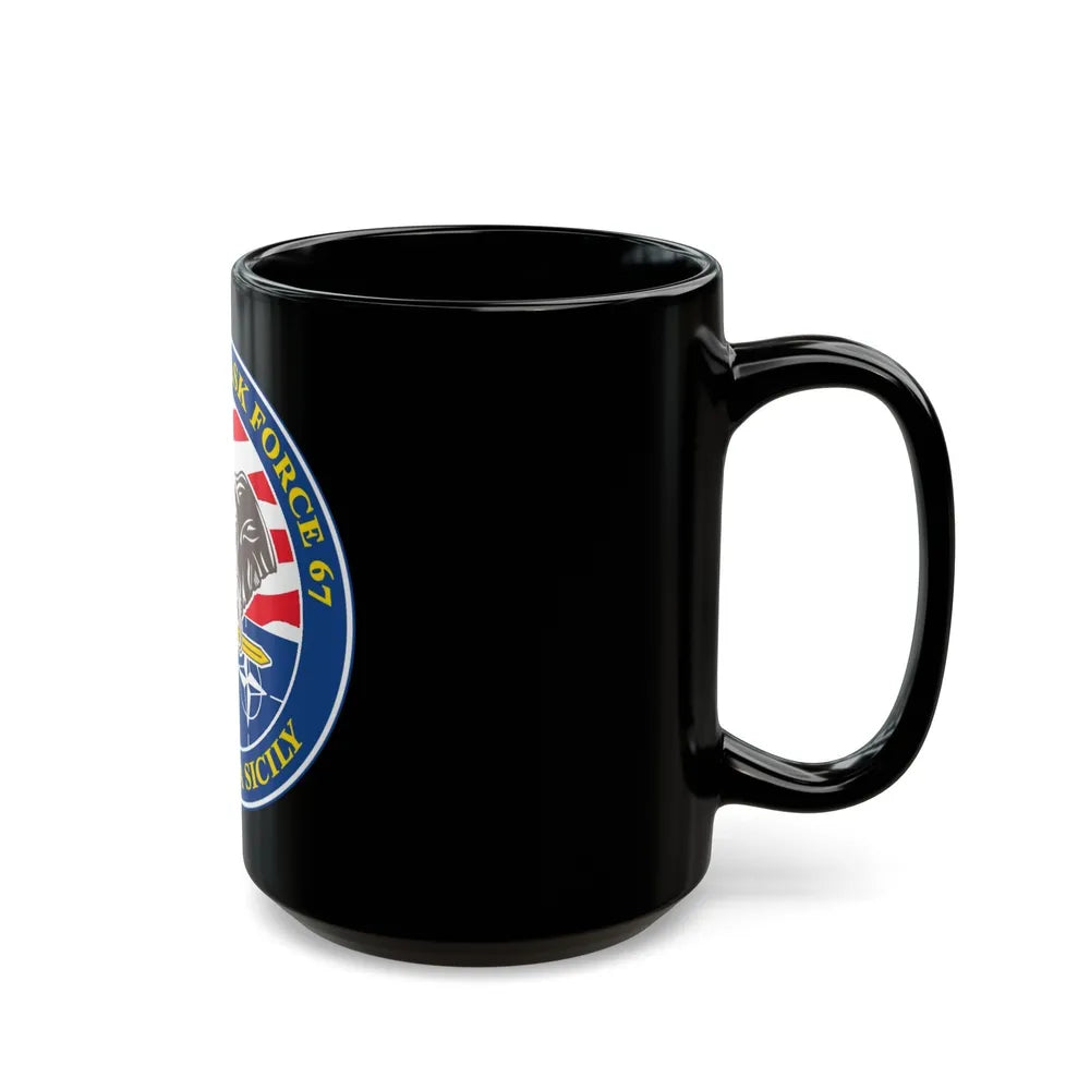 Commander Task Force 67 Sigonella Sicily CTF 67 (U.S. Navy) Black Coffee Mug-Go Mug Yourself