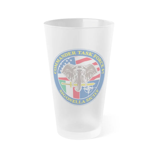 Commander Task Force 67 Sigonella Sicily CTF 67 (U.S. Navy) Frosted Pint Glass 16oz-Go Mug Yourself