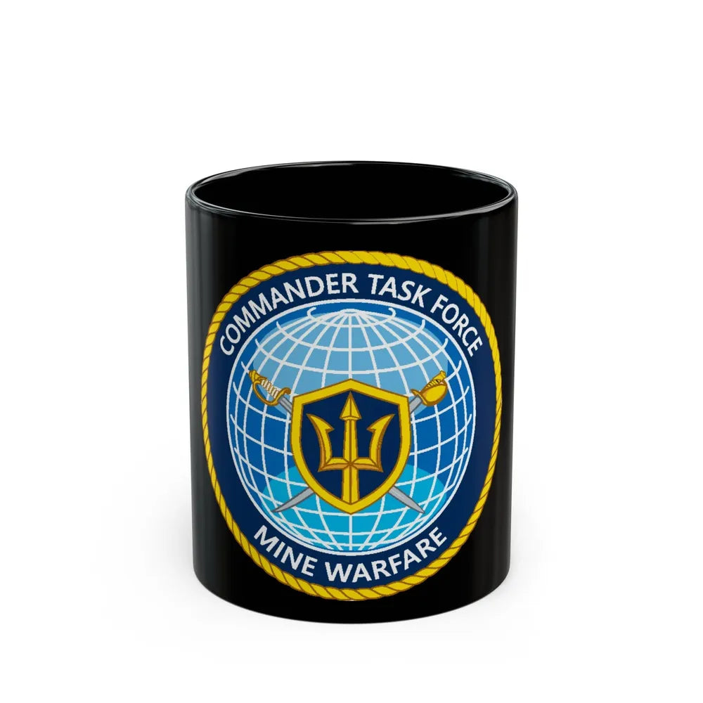 Commander Task Force Mine Warfare CTF MW (U.S. Navy) Black Coffee Mug-11oz-Go Mug Yourself