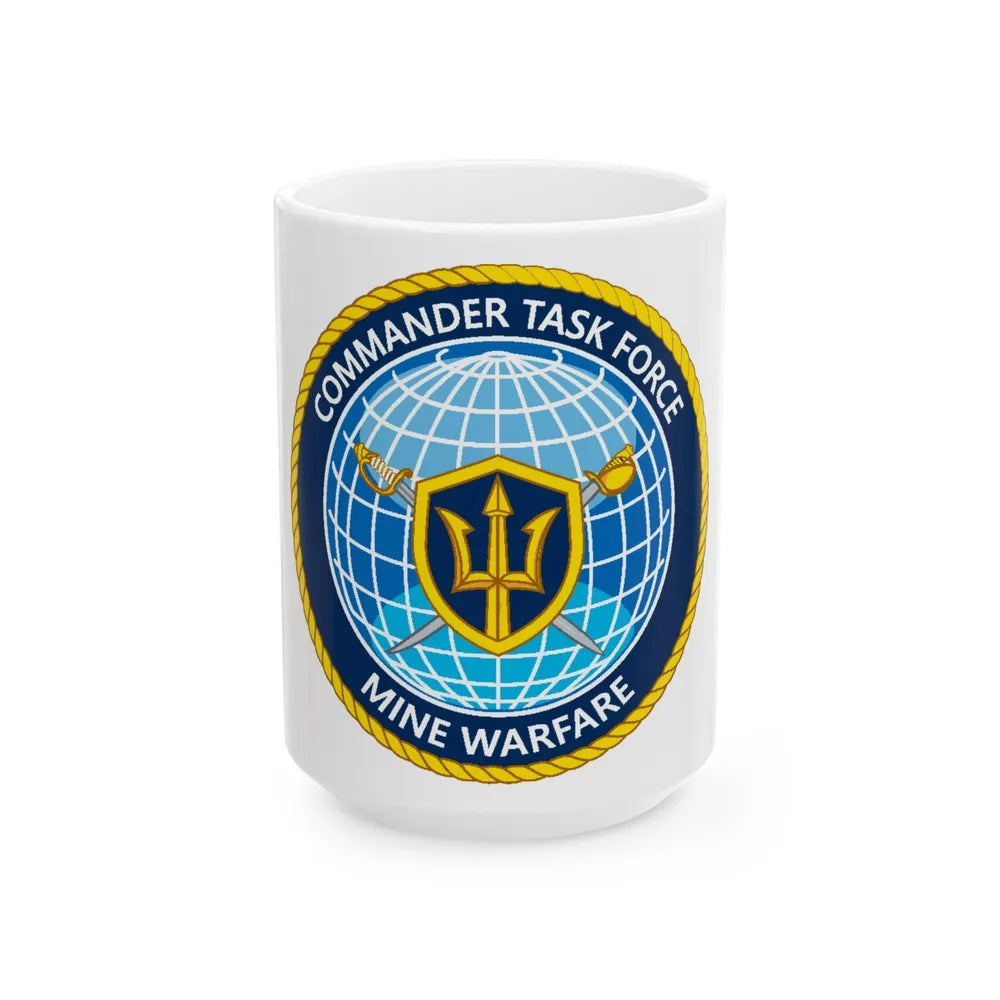 Commander Task Force Mine Warfare CTF MW (U.S. Navy) White Coffee Mug-15oz-Go Mug Yourself