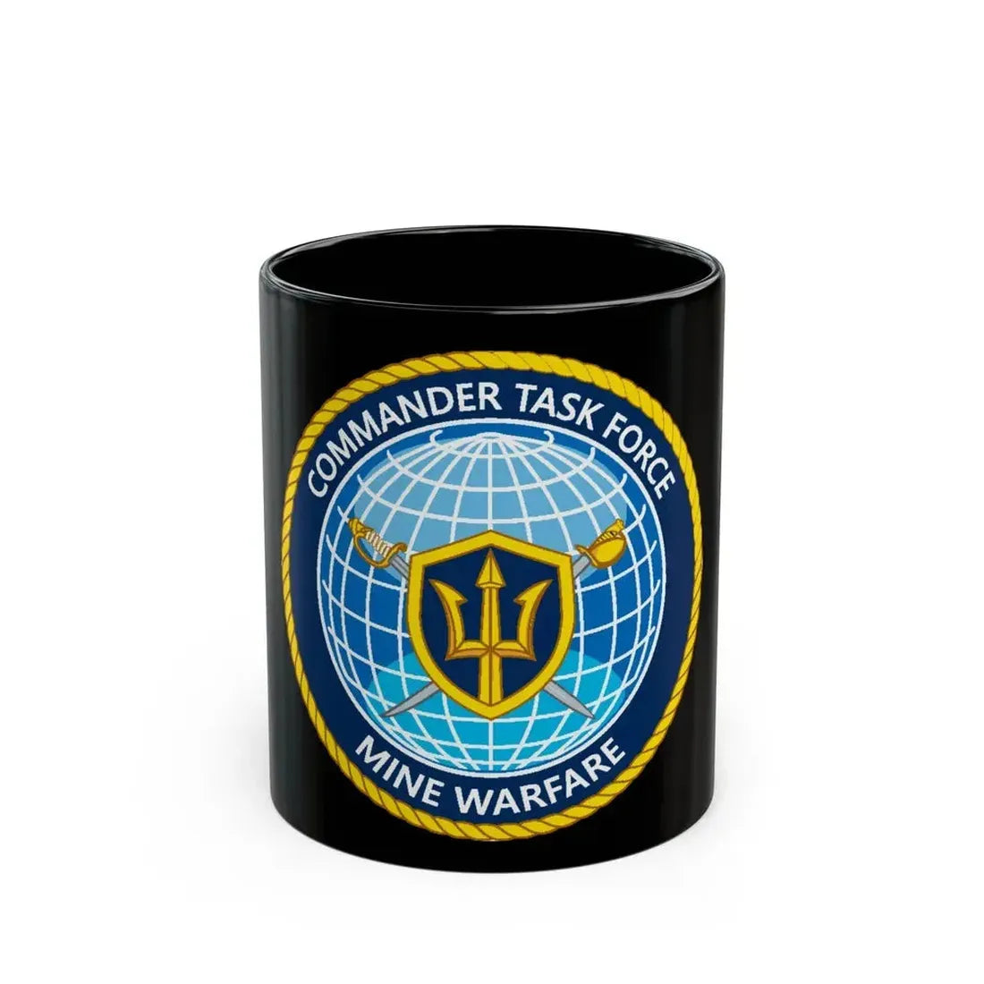 Commander Task Force Mine Warfare CTF MW (U.S. Navy) Black Coffee Mug 11oz - Go Mug Yourself