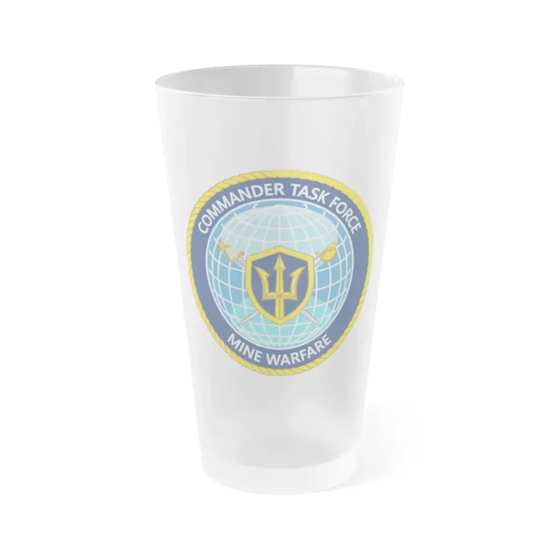 Commander Task Force Mine Warfare CTF MW (U.S. Navy) Frosted Pint Glass 16oz Default Title - Go Mug Yourself