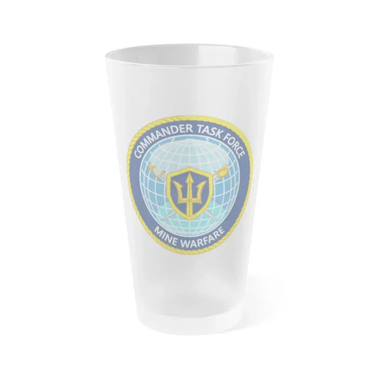 Commander Task Force Mine Warfare CTF MW (U.S. Navy) Frosted Pint Glass 16oz Default Title - Go Mug Yourself