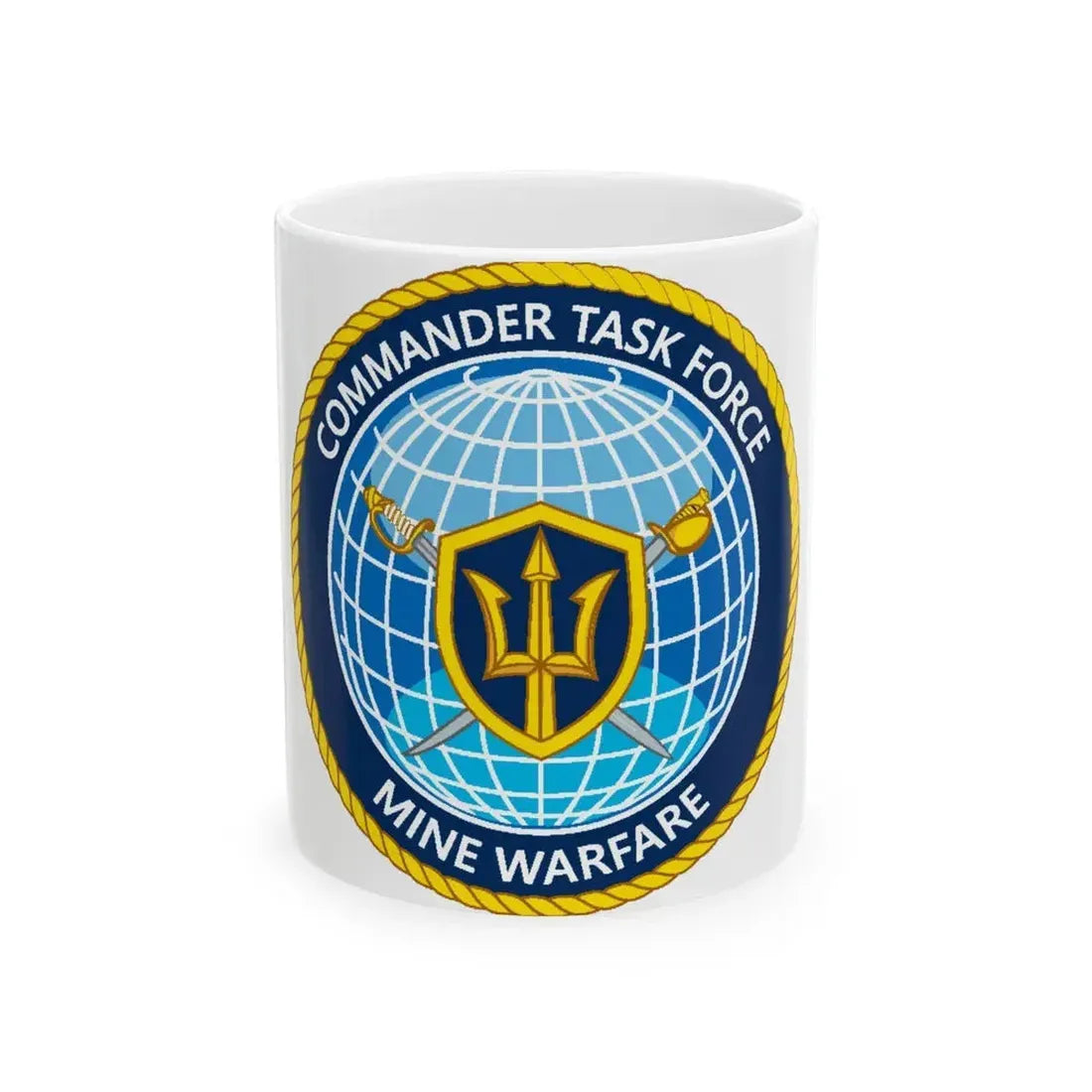 Commander Task Force Mine Warfare CTF MW (U.S. Navy) White Coffee Mug 11oz - Go Mug Yourself