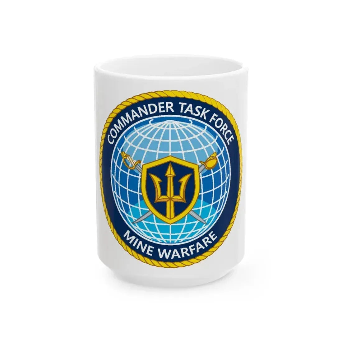Commander Task Force Mine Warfare CTF MW (U.S. Navy) White Coffee Mug 15oz - Go Mug Yourself