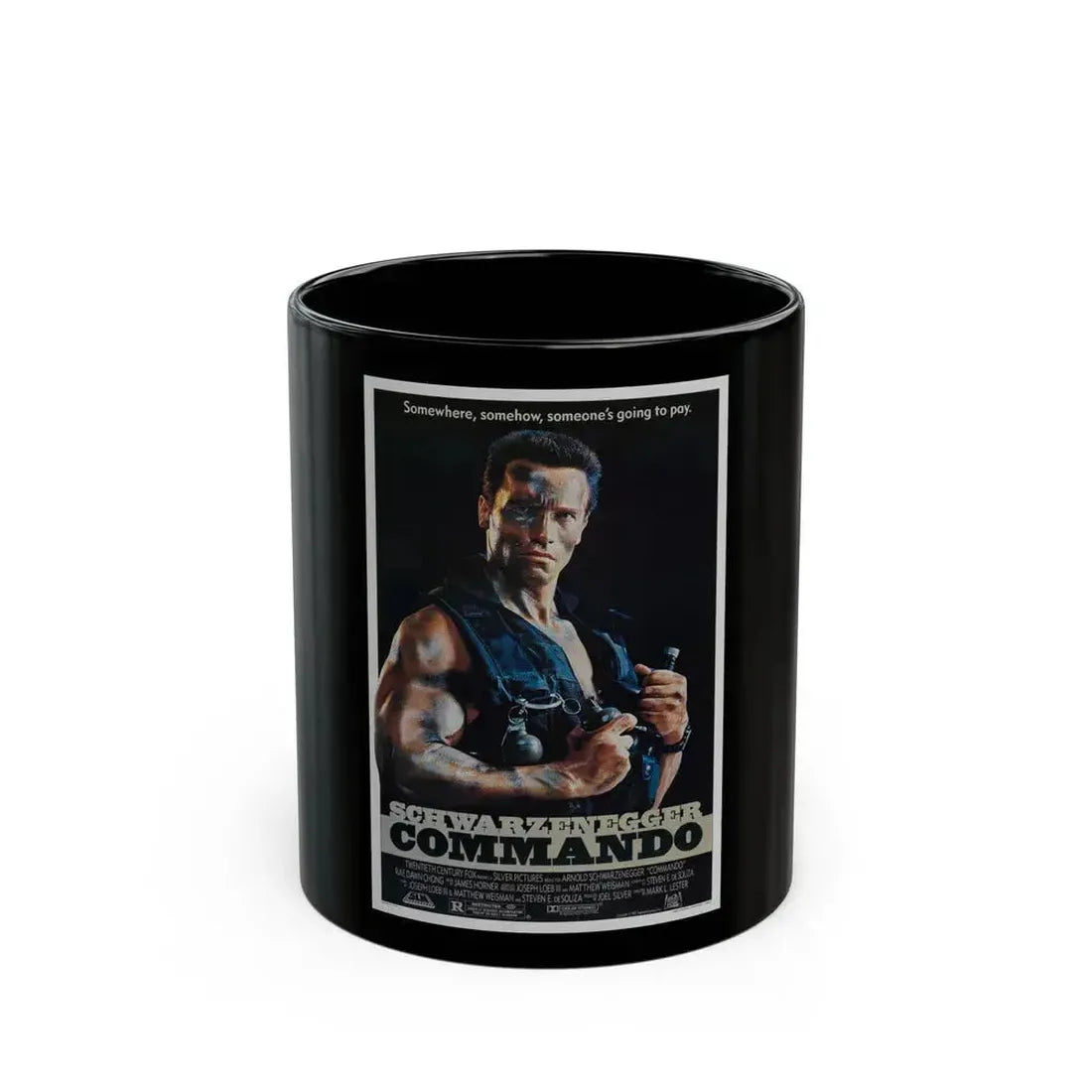 COMMANDO 1985 Movie Poster - Black Coffee Mug 11oz - Go Mug Yourself