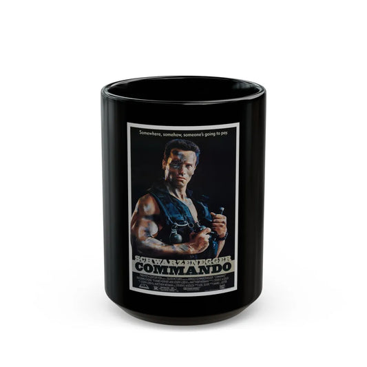 COMMANDO 1985 Movie Poster - Black Coffee Mug-15oz-Go Mug Yourself