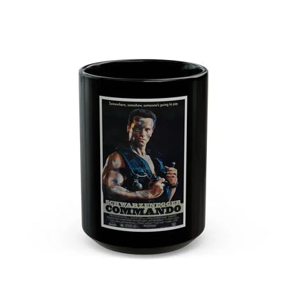 COMMANDO 1985 Movie Poster - Black Coffee Mug 15oz - Go Mug Yourself