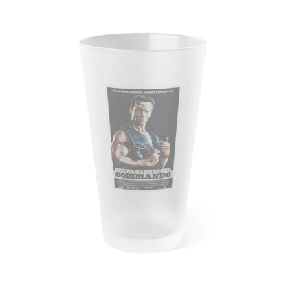 COMMANDO 1985 Movie Poster - Frosted Pint Glass 16oz-16oz-Frosted-Go Mug Yourself