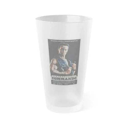 COMMANDO 1985 Movie Poster - Frosted Pint Glass 16oz 16oz Frosted - Go Mug Yourself