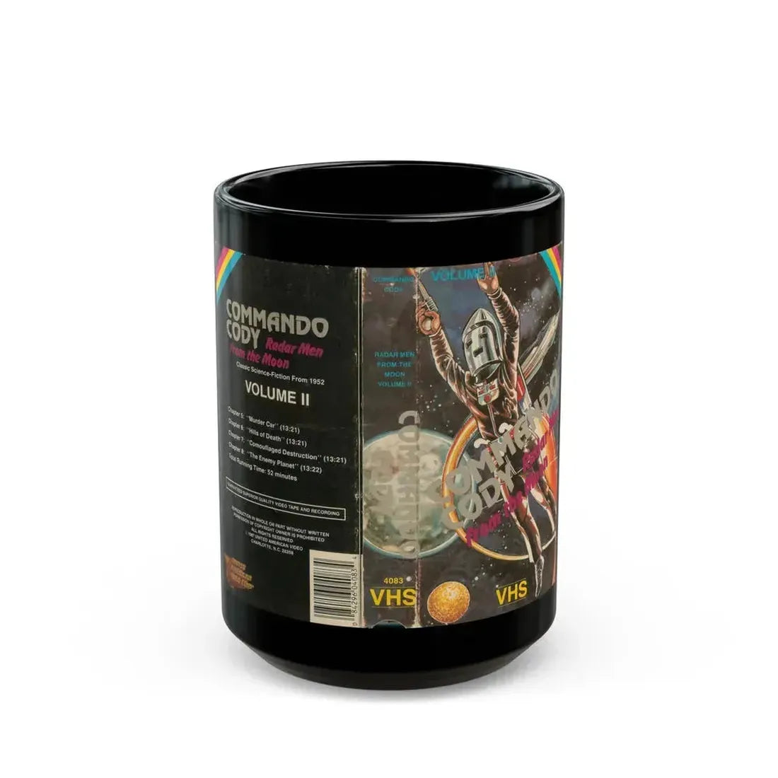 COMMANDO CODY RADAR MEN FROM THE MOON VOLUME 2 (VHS COVER) - Black Coffee Mug 15oz - Go Mug Yourself