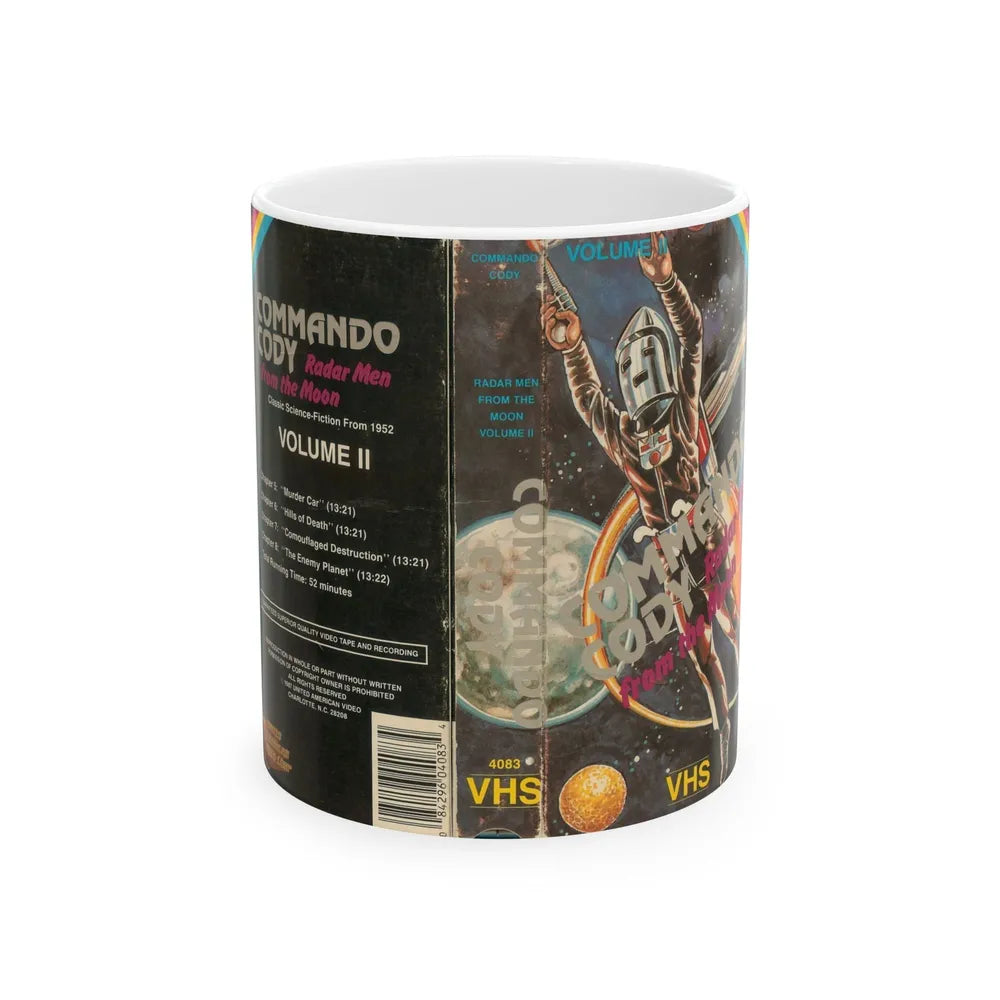 COMMANDO CODY RADAR MEN FROM THE MOON VOLUME 2 (VHS COVER) - White Coffee Mug-11oz-Go Mug Yourself