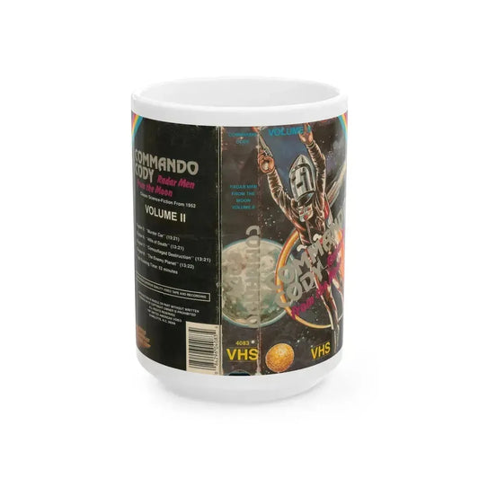 COMMANDO CODY RADAR MEN FROM THE MOON VOLUME 2 (VHS COVER) - White Coffee Mug 15oz - Go Mug Yourself