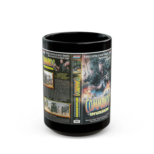 COMMANDO INVASION (VHS COVER) - Black Coffee Mug-15oz-Go Mug Yourself