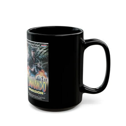 COMMANDO INVASION (VHS COVER) - Black Coffee Mug-Go Mug Yourself