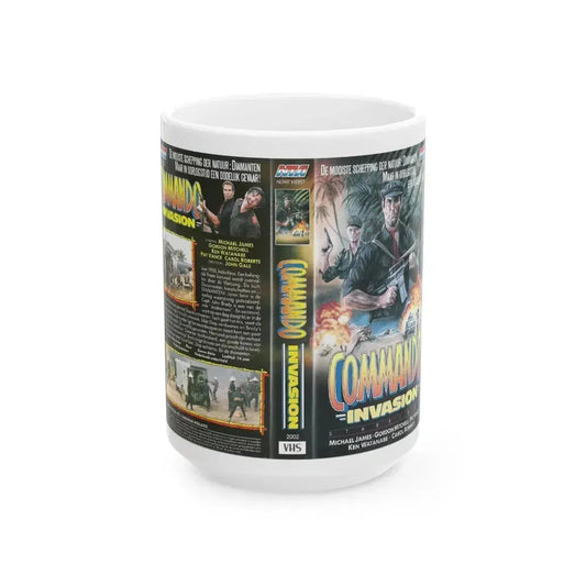 COMMANDO INVASION (VHS COVER) - White Coffee Mug 15oz - Go Mug Yourself